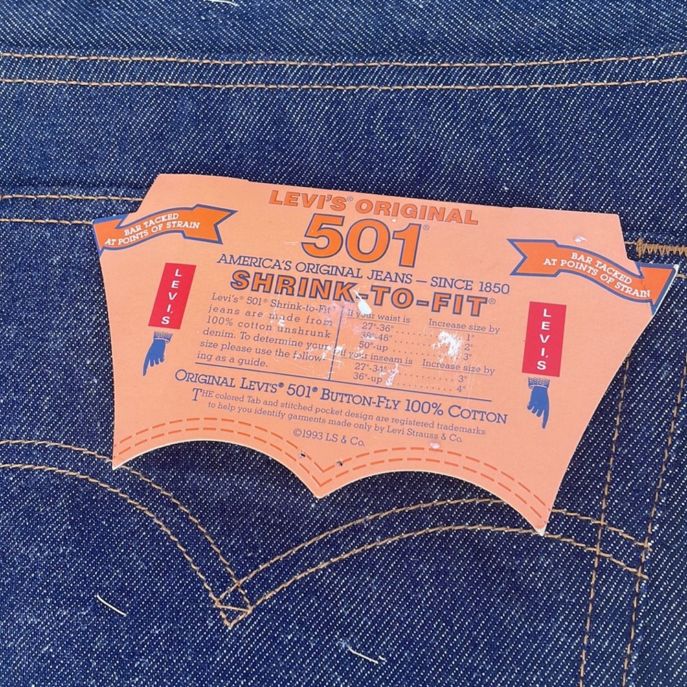 Levi's Strauss Men's Big & Tall Levi's 501 Original Fit Blue Jeans Size 60 x 32 - Picture 7 of 13